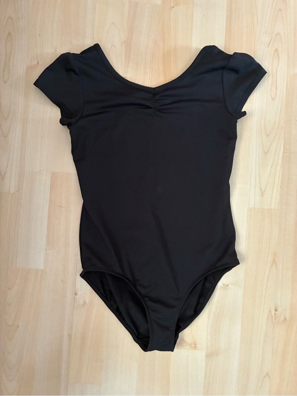 Danskin Now Black Short Sleeve One-Piece Bodysuit 10-12 Y